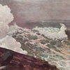 Vintage Print of Stormy Seascape