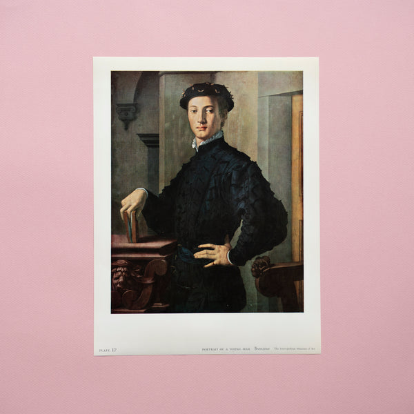 Vintage 1959 Bronzino "Portrait of a Young Man" Art Print