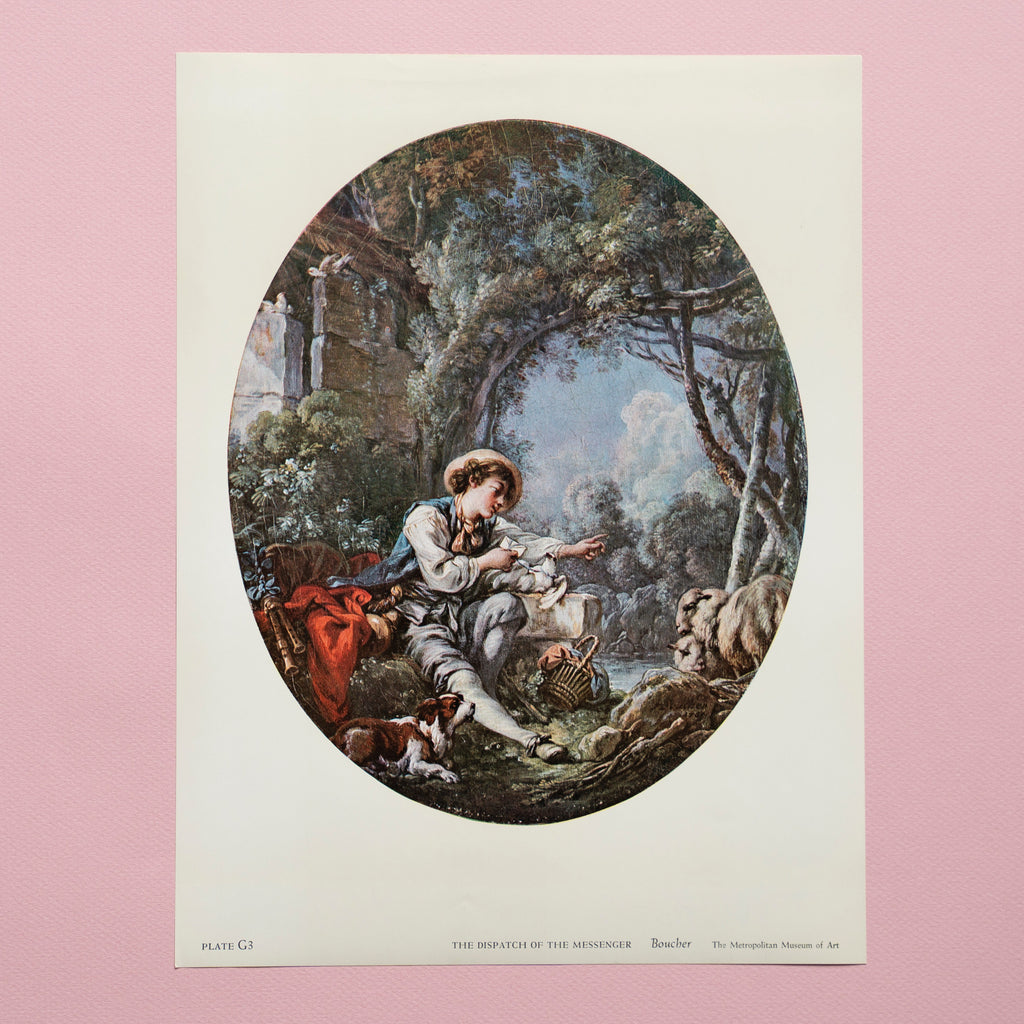 Boucher's "The Dispatch of the Messenger" Vintage Art Print at Golden Rule Gallery