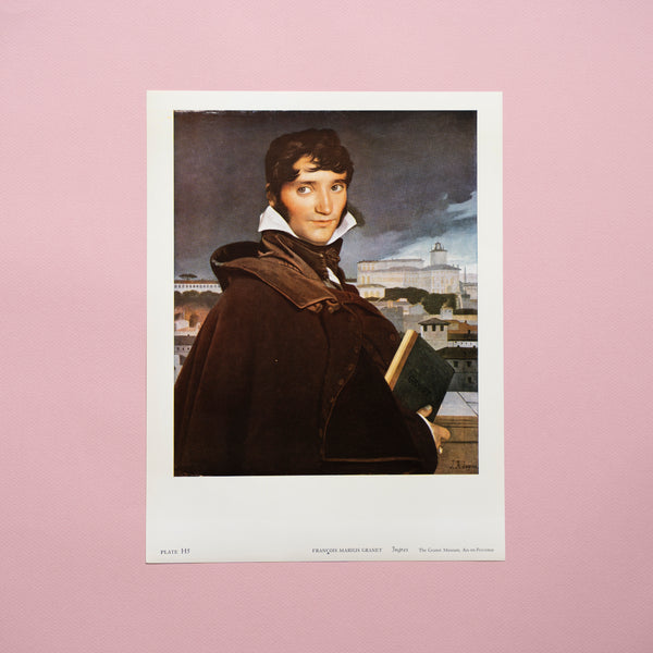Vintage 1960 Ingres "François Marius Granet" Portrait Art Print