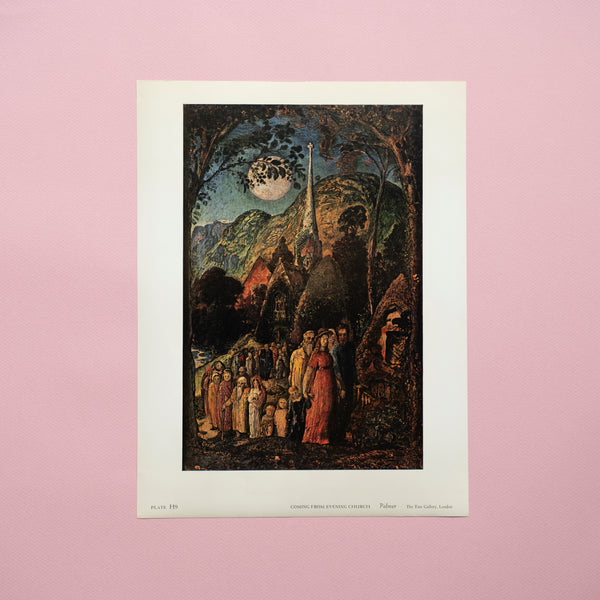 Vintage 1960 Palmer "Coming from Evening Church" Art Print