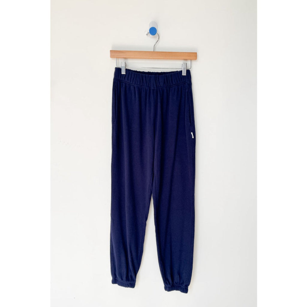 Navy Blue Pointelle Joggers 