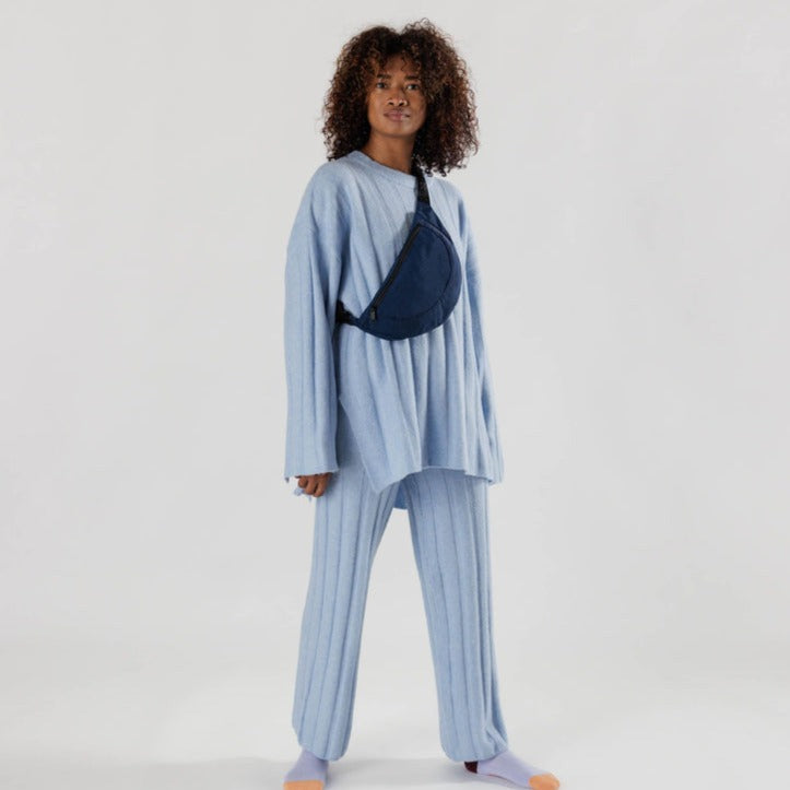 Navy Crescent Crossbody Fanny Pack by Baggu at Golden Rule Gallery