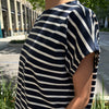 Navy and White Boxy Tee Shirt