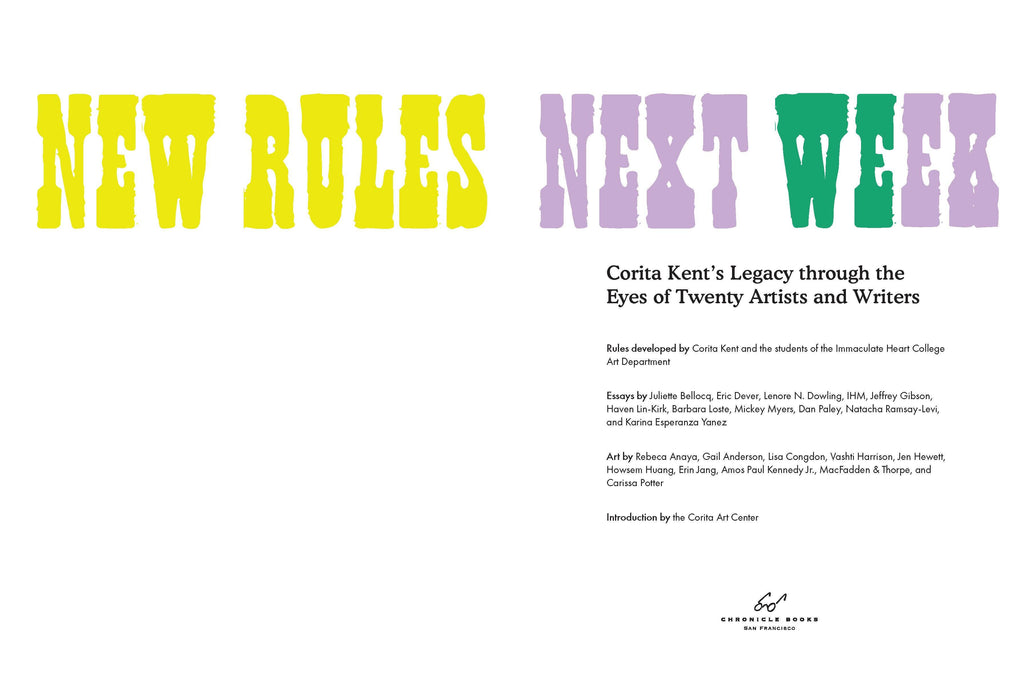 "New Rules Next Week" Cover Page by Corita Art Center at Golden Rule Gallery
