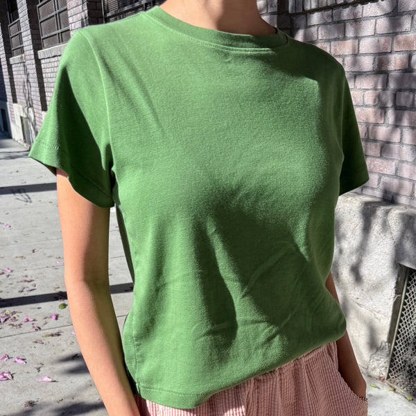 Model in Noel Tee in Artichoke Green