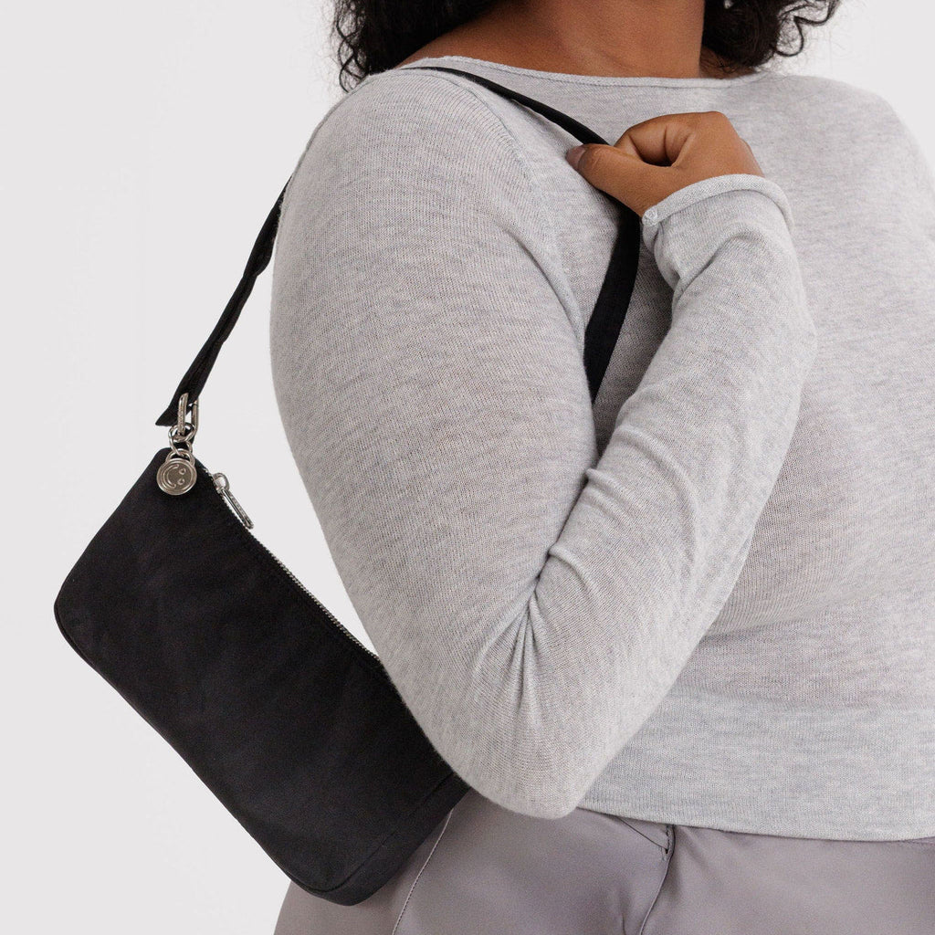 Nylon Baggu Pochette Shoulder Bag in Black at Golden Rule Gallery