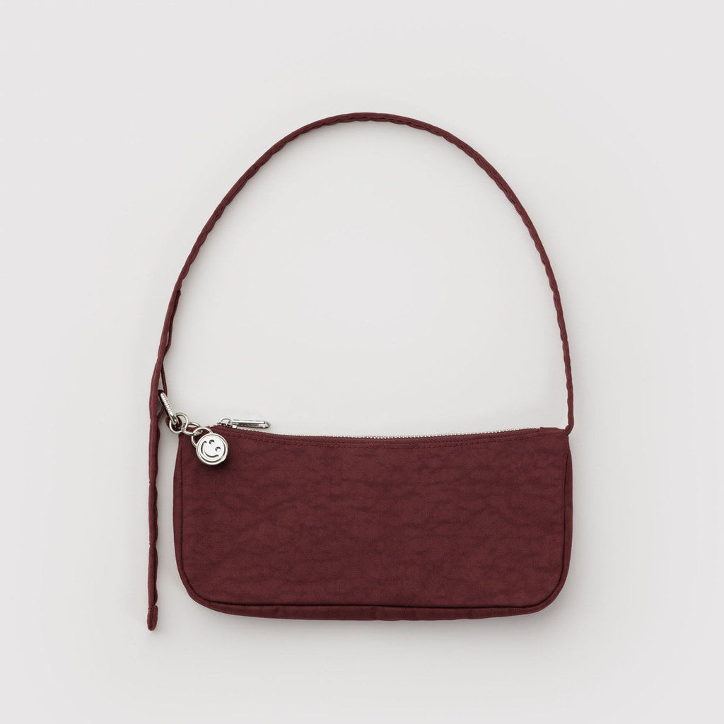 Nylon Baggu Pochette Shoulder Bag in Mahogany at Golden Rule Gallery