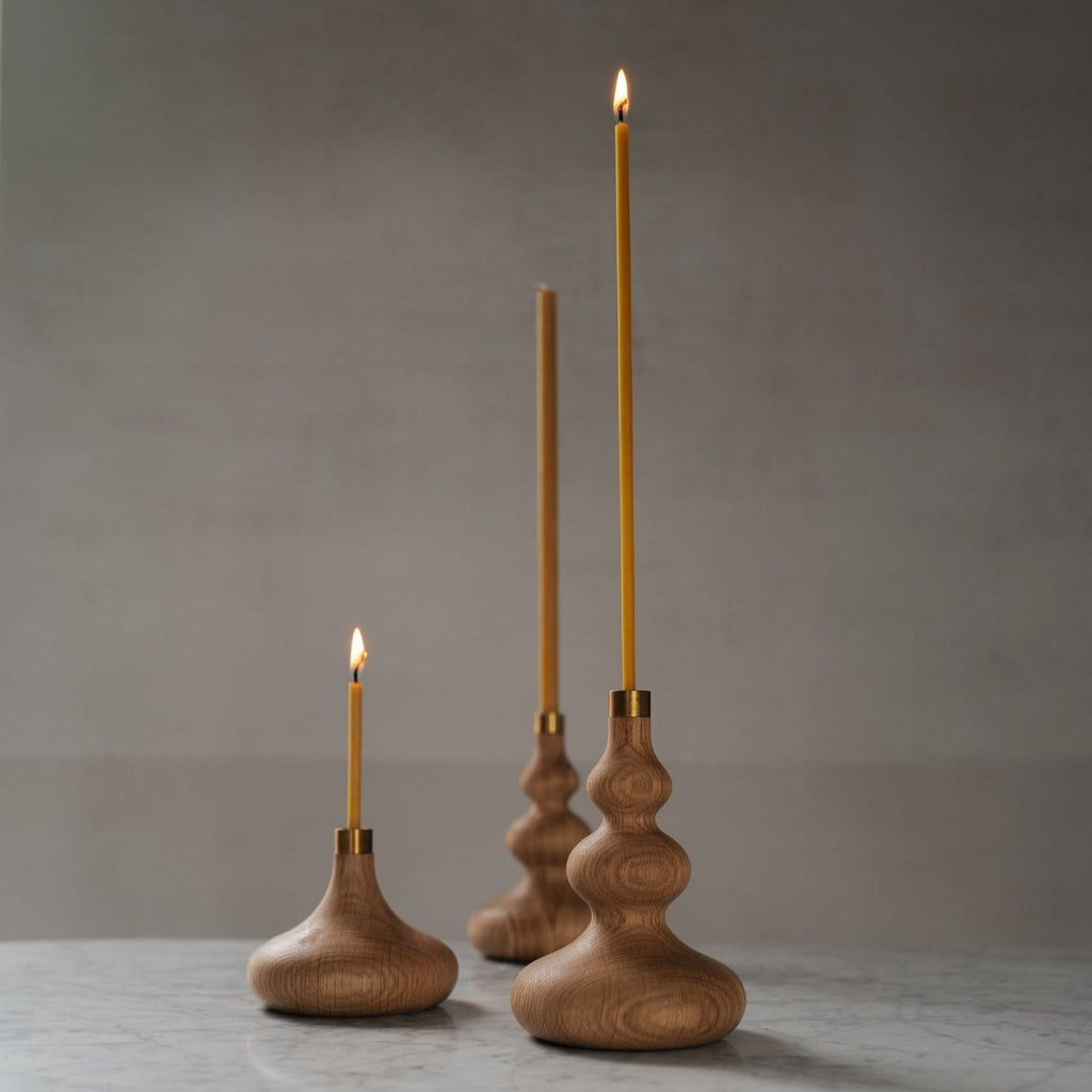 Modern Wood Tiny Taper Candle Holders