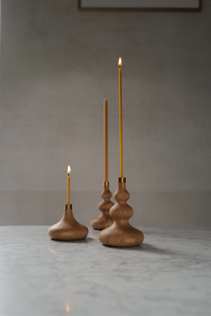 Modern Wood Tiny Taper Candle Holders