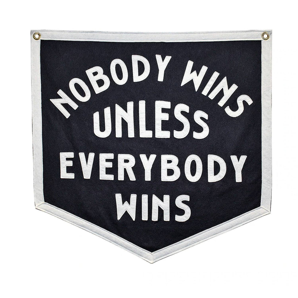 Oxford Pennant Camp Flag "Nobody Wins Unless Everybody Wins"