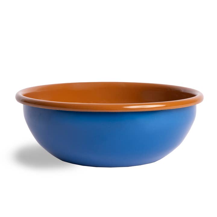 Crow Canyon Home x The Get Out 24 oz Blue and Orange Enamelware Cereal Bowls