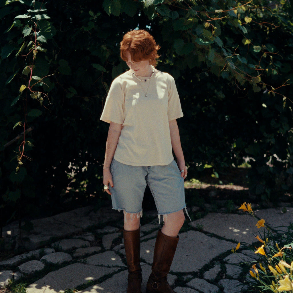 Organic Cotton Her Tee in White by Le Bon Shoppe at Golden Rule Gallery