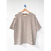 Oversized Cotton Striped Shirt with Brown Stripes
