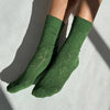Palm Green Modal Eyelet Socks