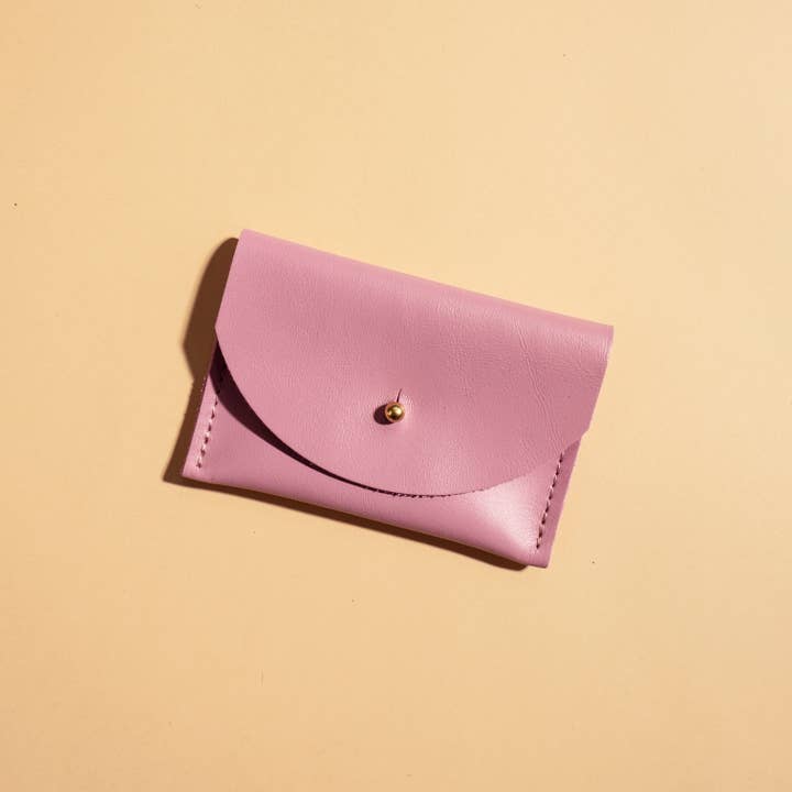 Pink Leather Card Holder