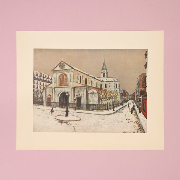 Vintage 1953 Utrillo “Notre-Dame de Clignancourt” Art Print
