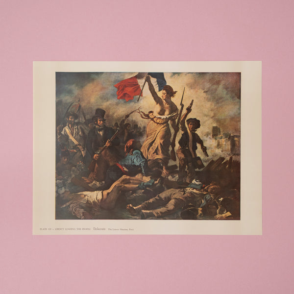 Vintage 1958 Delacroix “Liberty Leading the People” Art Print French Revolution 