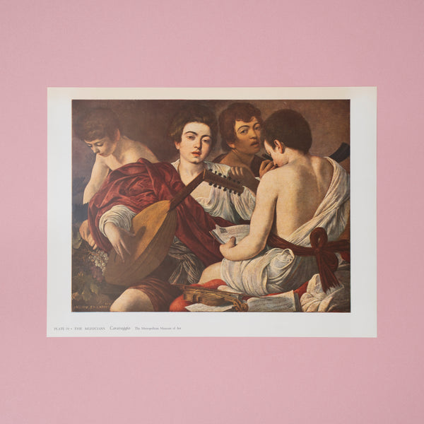 Vintage 1958 Caravaggio “The Musicians” Art Print