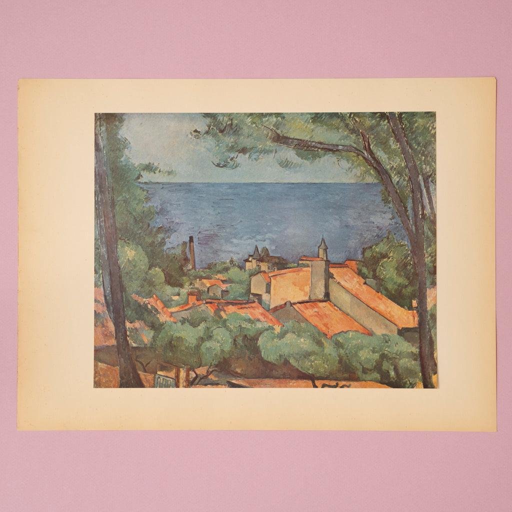 Vintage 50s Cezanne Lithograph Landscape