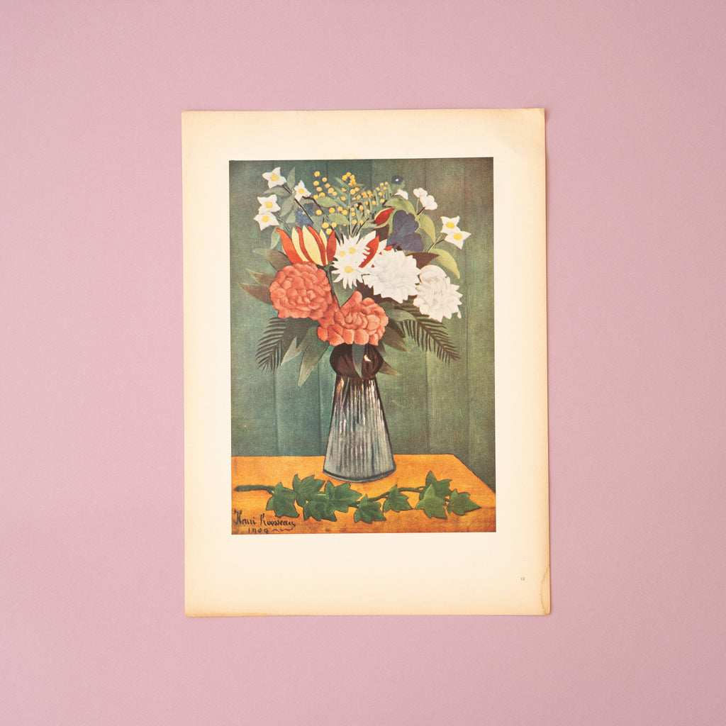 Rare Vintage 40s Rousseau Floral Print