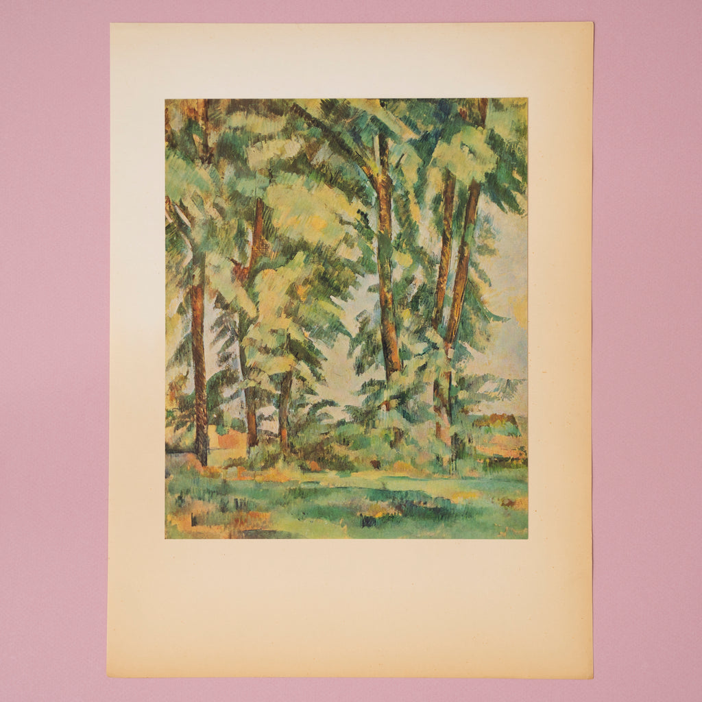 Vintage 1950s Cézanne "Big Trees at Le Jas De Bouffan" Swiss Offset Lithograph