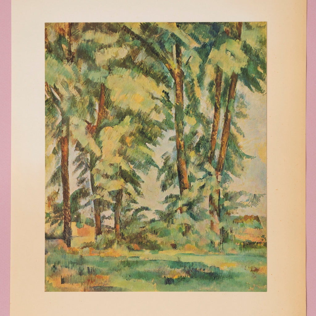Vintage 1950s Cézanne "Big Trees at Le Jas De Bouffan" Swiss Art Print | Landscape | Golden Rule Gallery