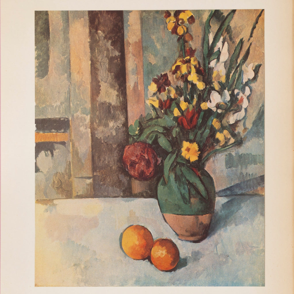 Vintage 1950s Cézanne "Vase of Flowers and Apples" Still Life Art Print at Golden Rule Gallery