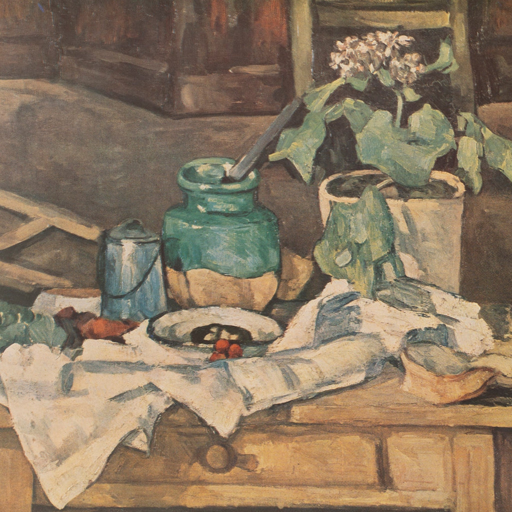 Pot of Flowers on a Table Cezanne Still Life Art