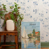 Vintage 80s Monet Exhibition Poster featuring Sailboat and Water