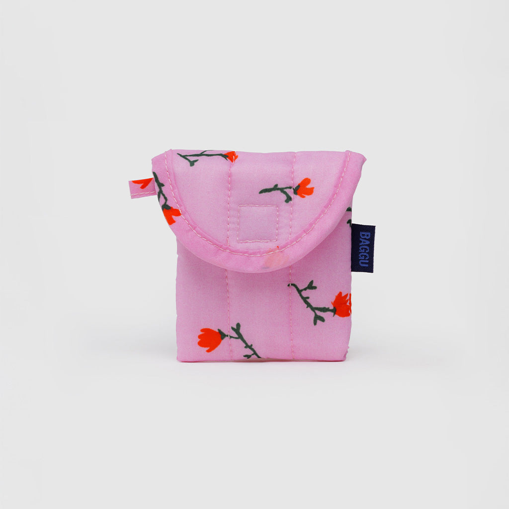 Painted Wildflower Pink Baggu Earbud Case at Golden Rule Gallery