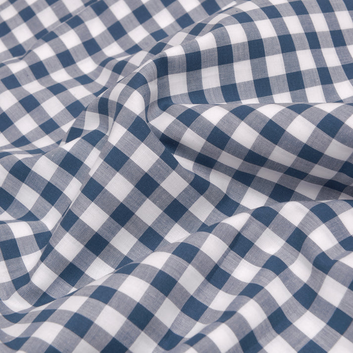 Blue Gingham Cotton Pillow Case