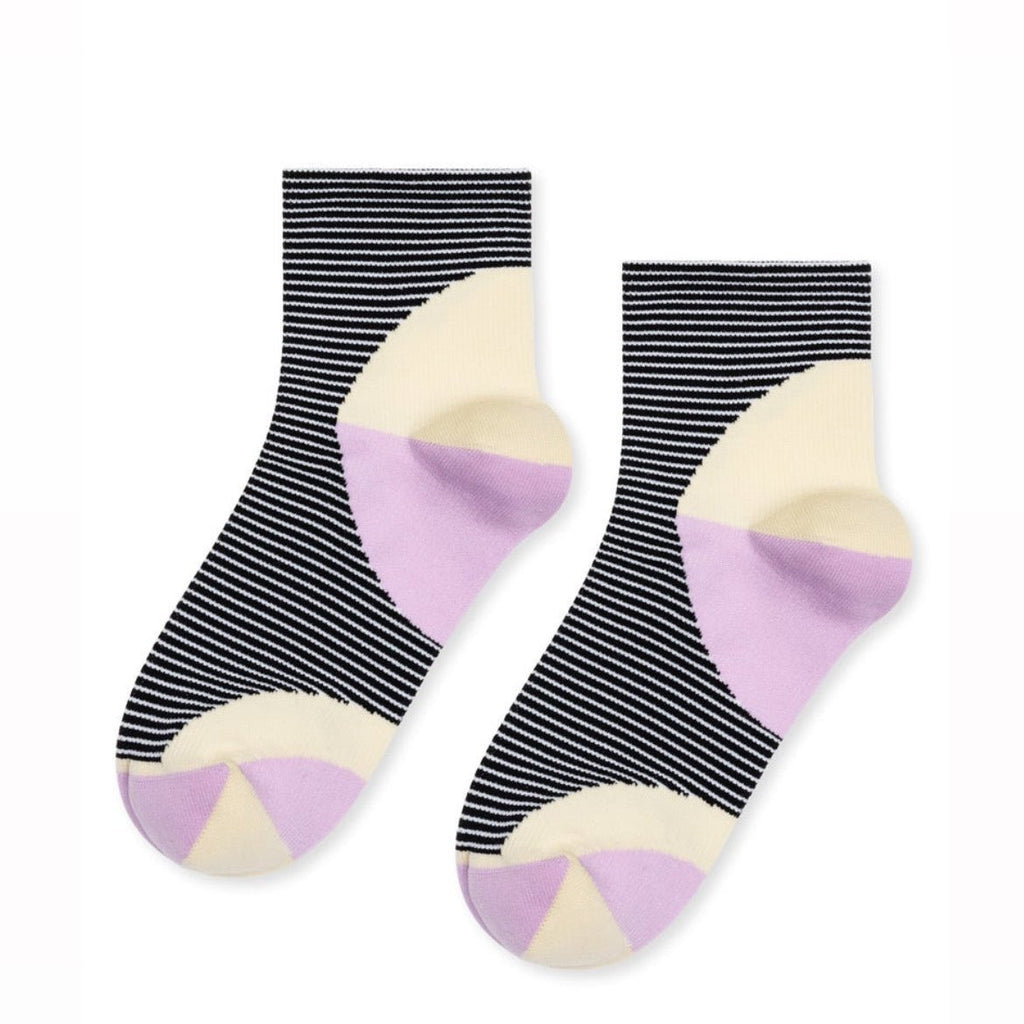Ping Pong Sporty Short Crew Socks in Violet Hansel from Basel at Golden Rule Gallery