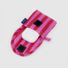 Pink Red Painted Stripe Baggu Earbud Case at Golden Rule Gallery