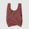 Pink and Brown Checkered Baggu Baby Reusable Tote Bag at Golden Rule Gallery