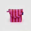 Pink and Red Stripe Puffy Earbud Case by Baggu at Golden Rule Gallery