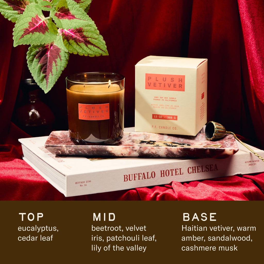 Soy Candle with Eucalyptus, Velvet, and Vetiver