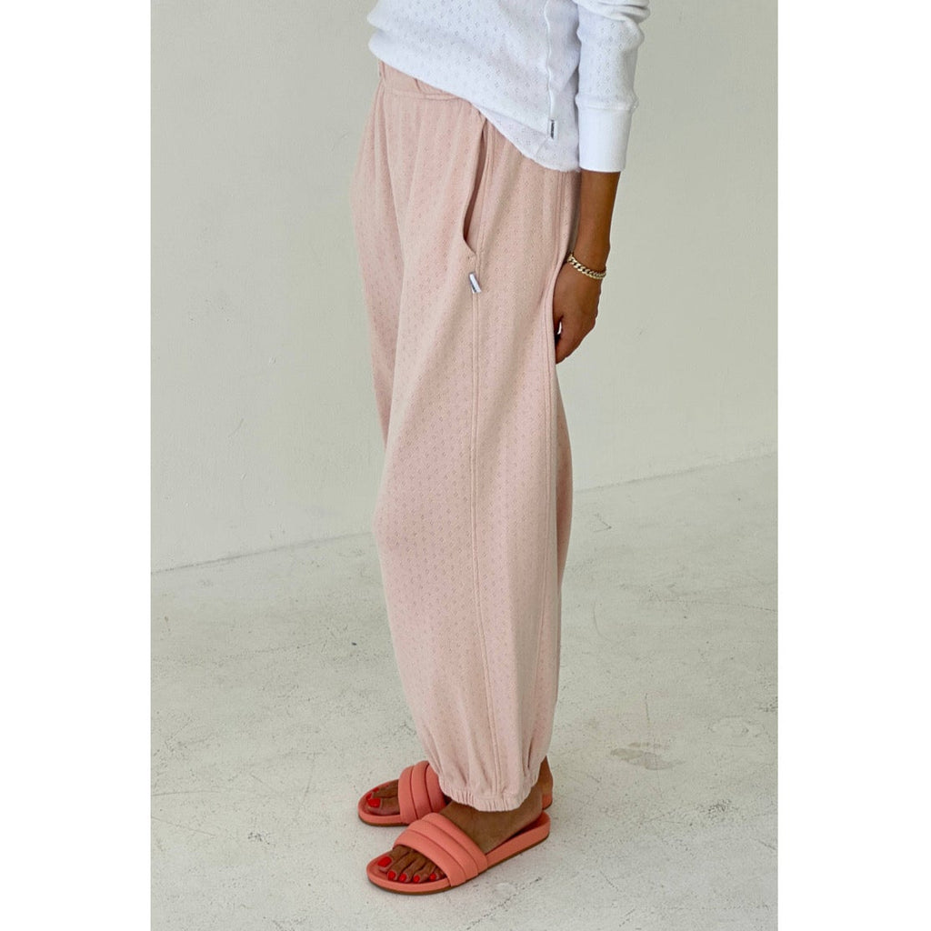 Pointelle Balloon Pants in Baby Pink at Golden Rule Gallery in Excelsior, MN