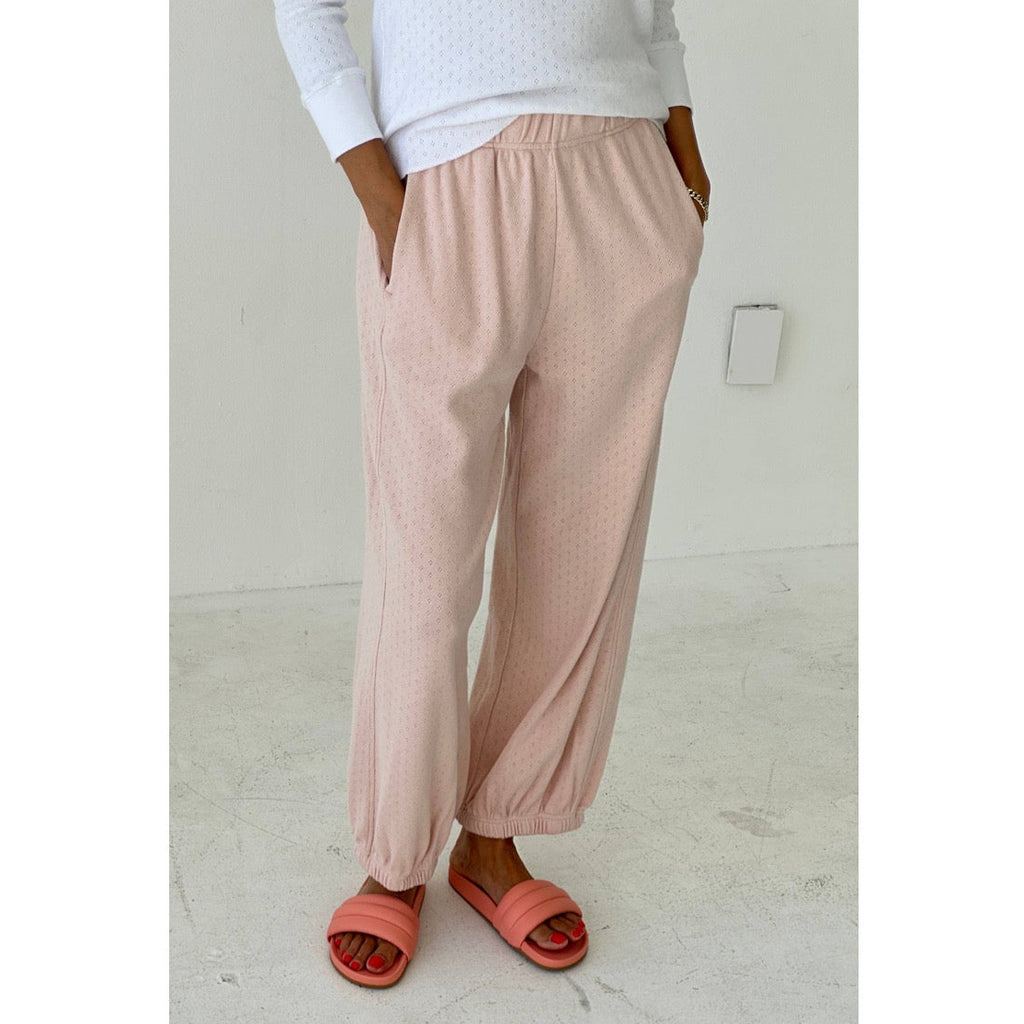 Pointelle Balloon Pants in Baby Pink