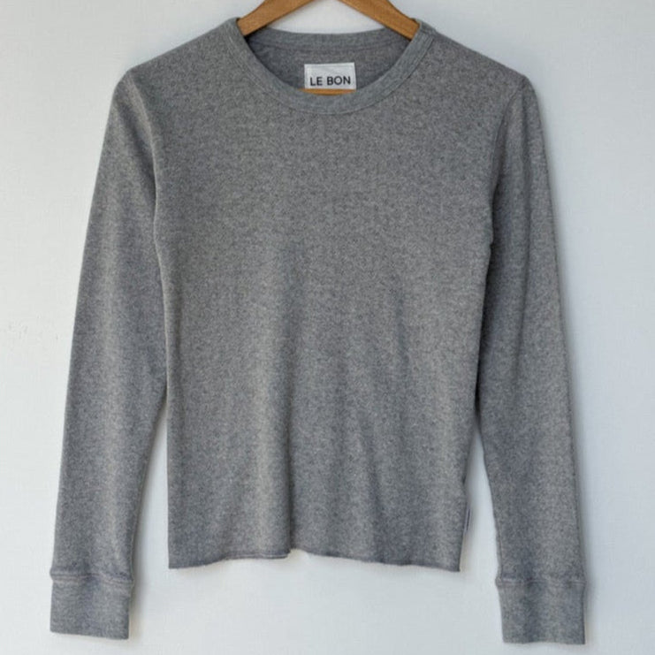 Le Bon Shoppe Grey Pointelle Long Sleeve