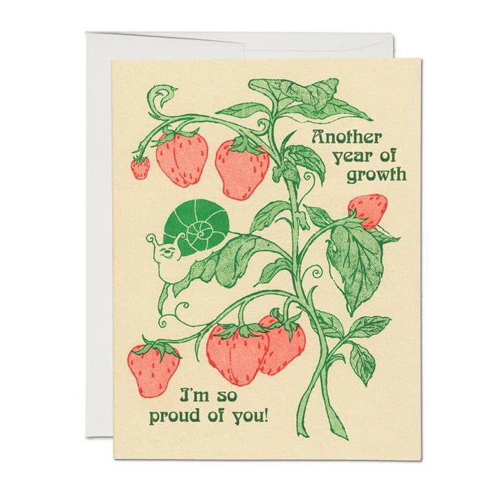 Another Year of Growth Strawberry Card