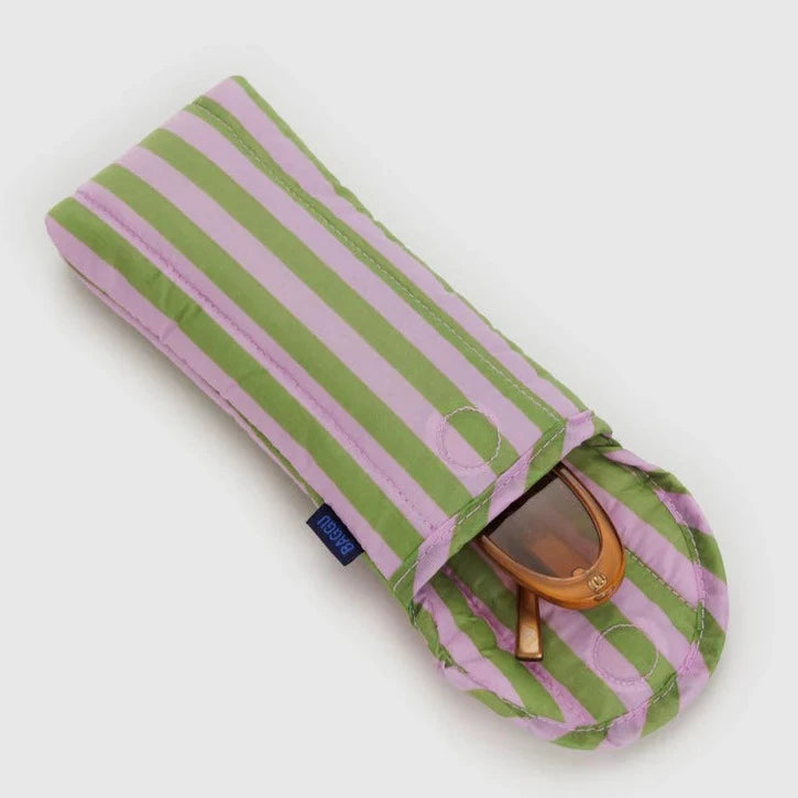 Avocado Candy Stripe Baggu Puffy Glasses Sleeve 