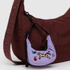 Purple Embroidered Pony Crescent Bag Charm by Baggu at Golden Rule Gallery in Excelsior