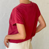 Red Short Sleeve Tee with Cupped Sleeves