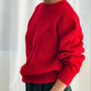 Red Mohair and Wool Crewneck Sweater by Le Bon Shoppe