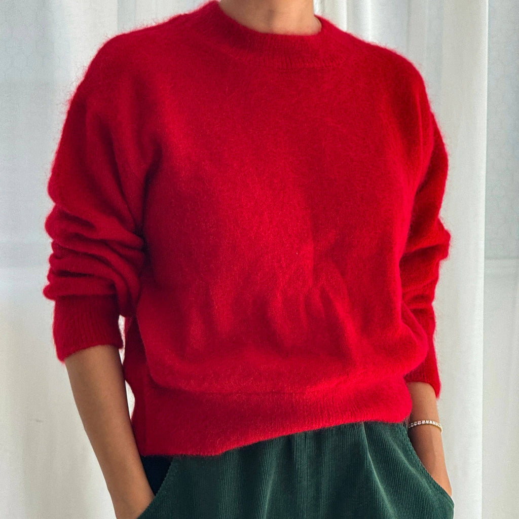 Natural Fibers Red Mohair Sweater