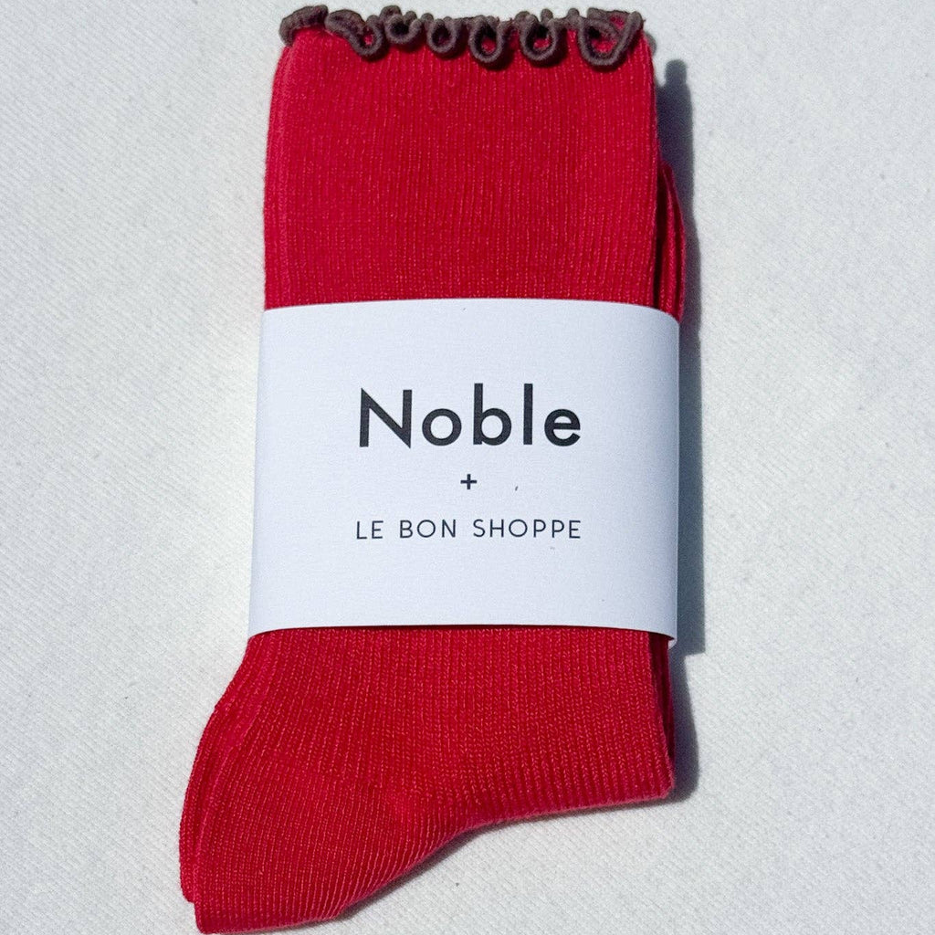 Red Ruffle Socks by Noble and Le Bon Shoppe