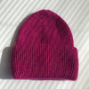 Purple Ribbed Beanie Hat with Wool