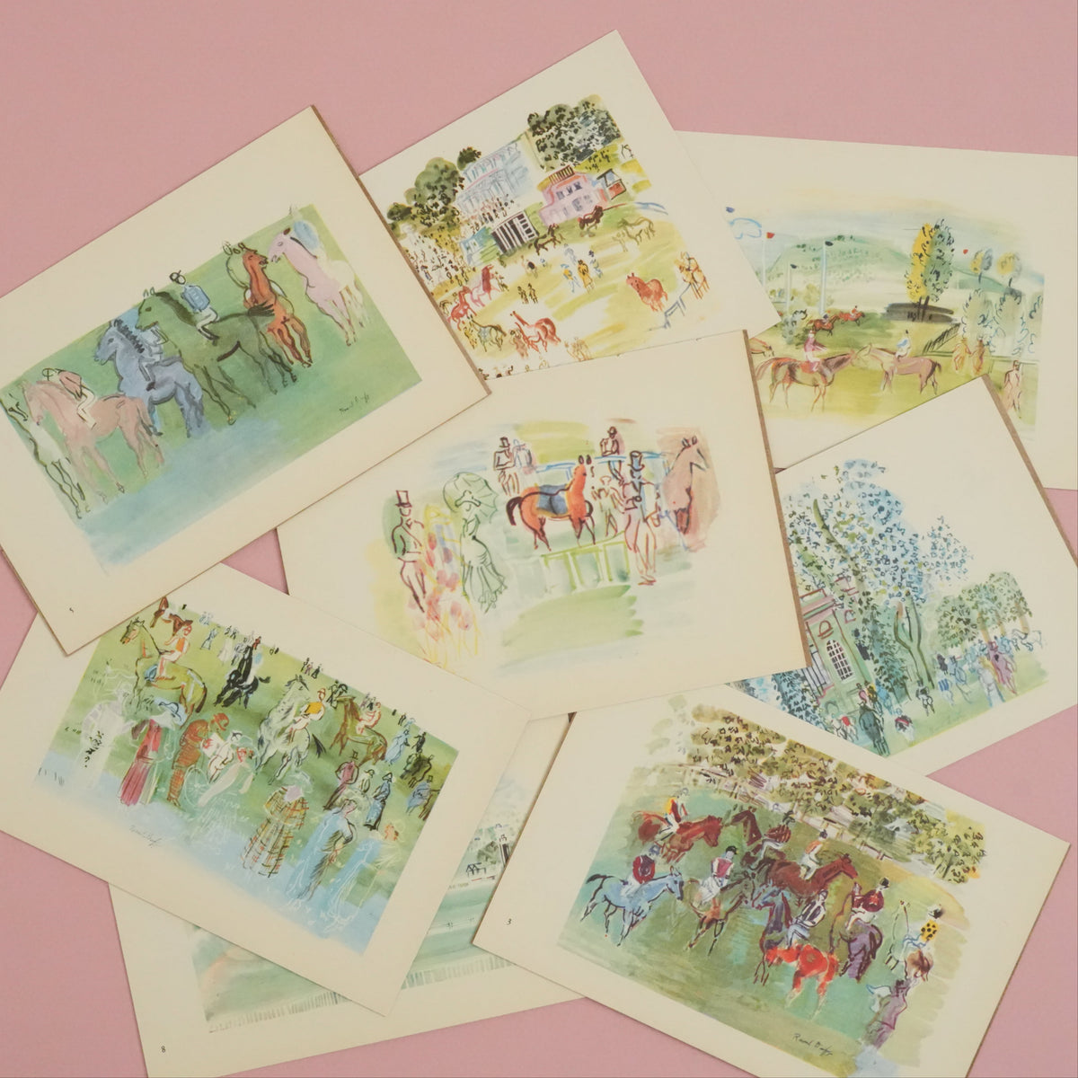 Vintage 1957 Dufy Derby Mini Art Plates | Golden Rule Gallery