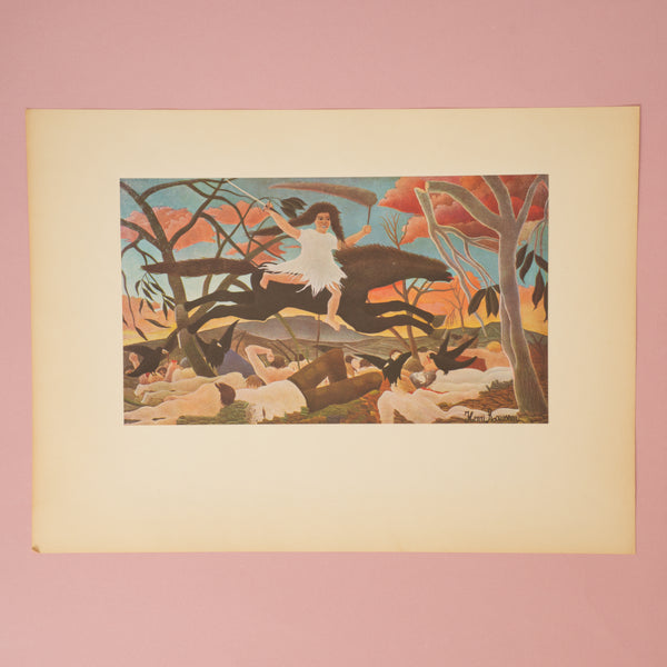 Rare Vintage 1950s Rousseau “War” Swiss Art Print